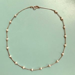 Necklace with pearls and silver beads